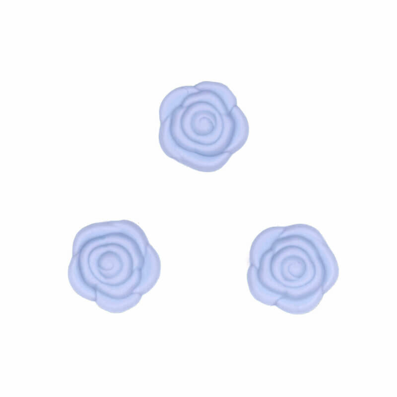 Silicone beads rose 20 mm round buy wholesale pacifier cord teething ring light powder blue