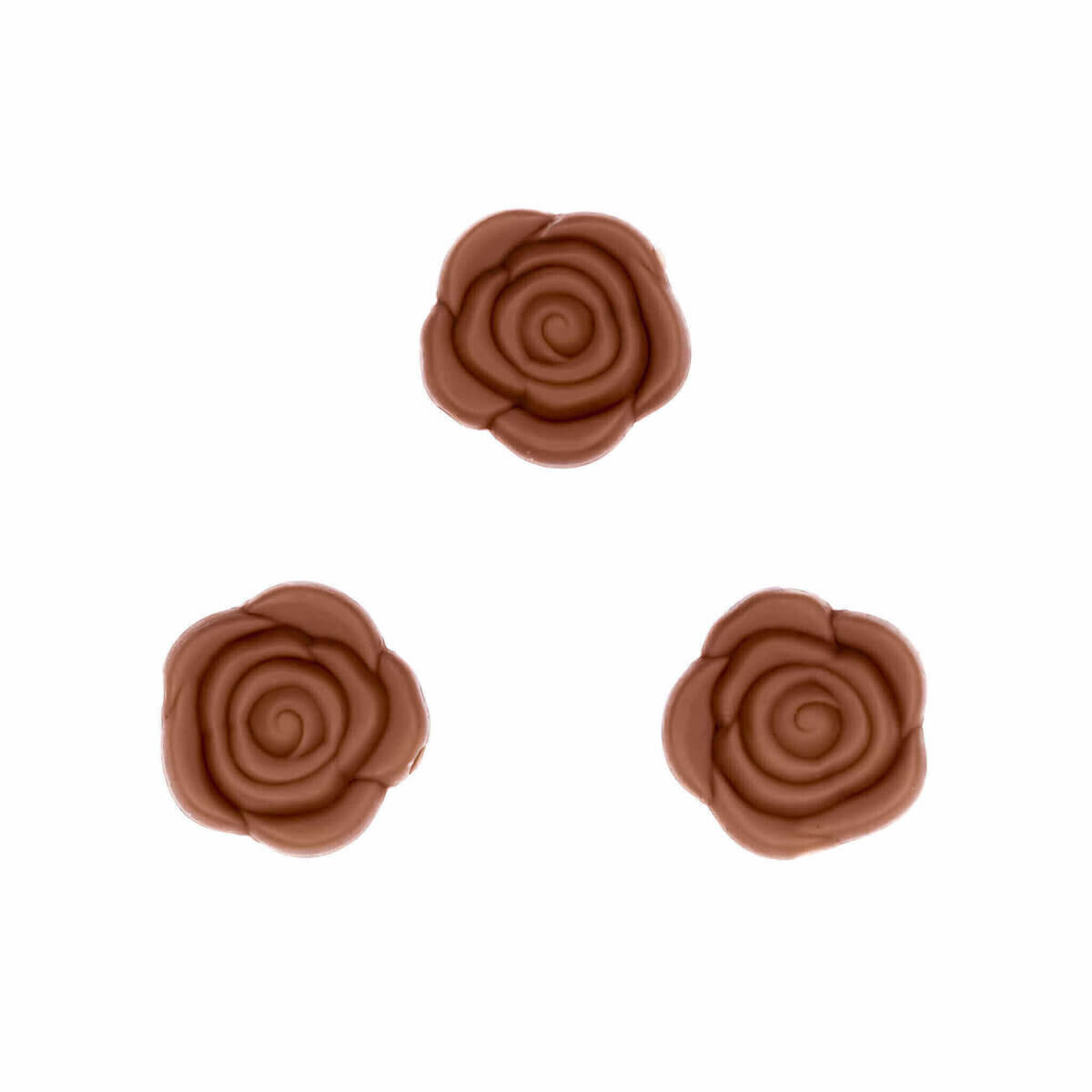 Silicone beads rose 20 mm round buy wholesale pacifier cord teething ring milk chocolate