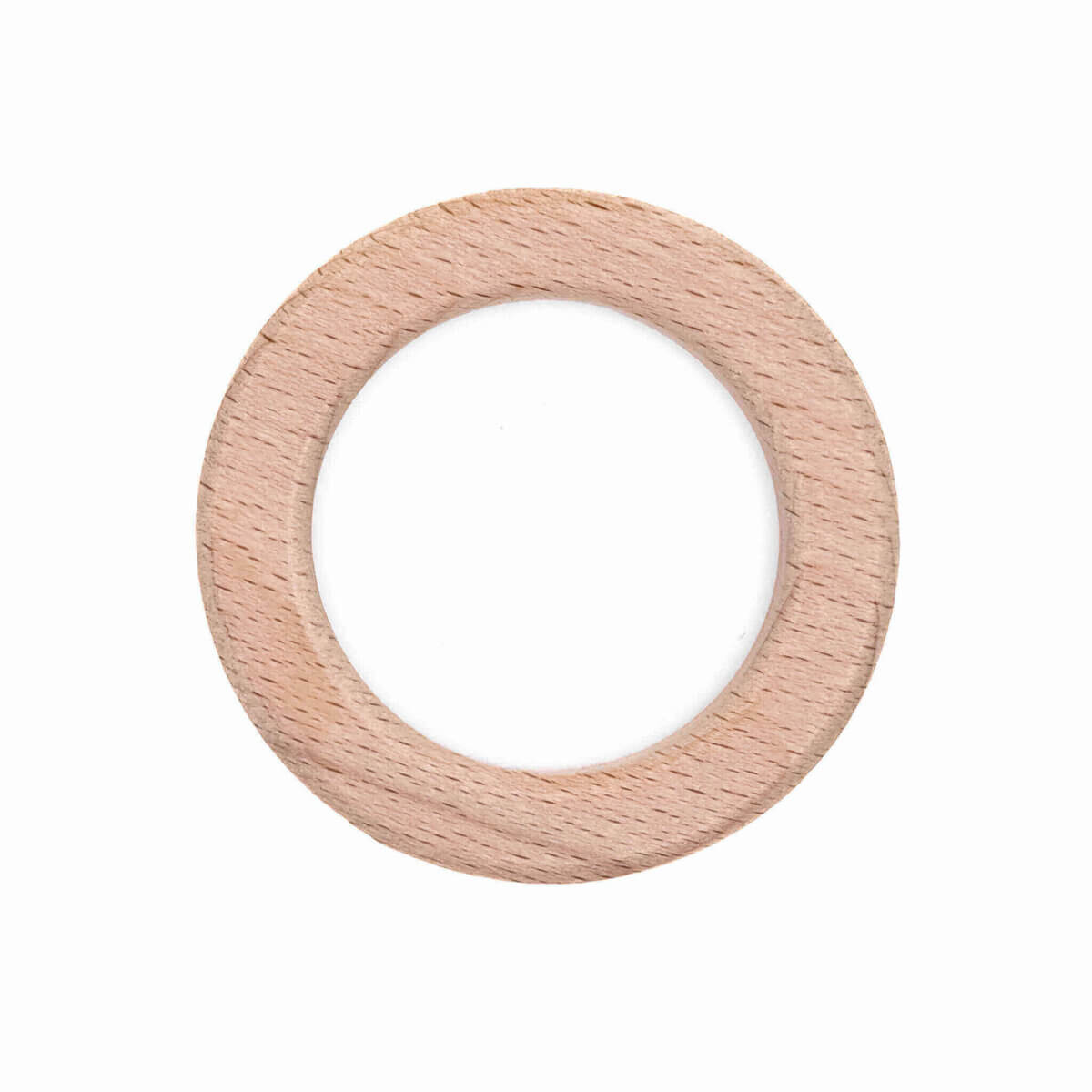 Anneau de dentition en bois plat 6,5 cm en gros bois de hêtre