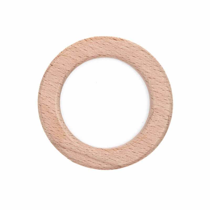 Beißring aus Holz flach 6,5 cm Großhandel Buchenholz
