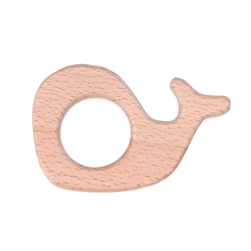 Wooden teething ring whale beech wholesale baby safe