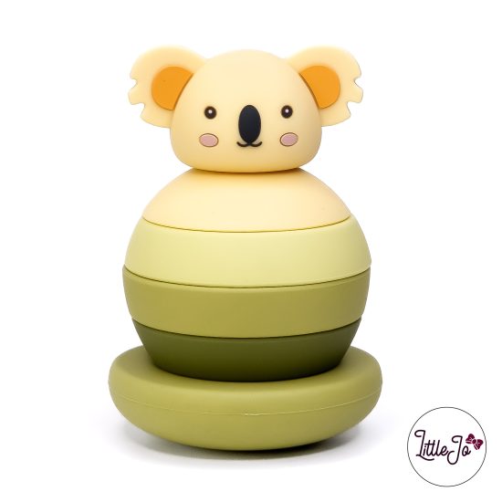 Speelgoed peuter baby wiebeltoren koala kiwi bpa vrij stapeltoren littlejo koala kiwi