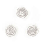 Silicone beads rose 20 mm round buy wholesale pacifier cord teething ring metallic pearl white
