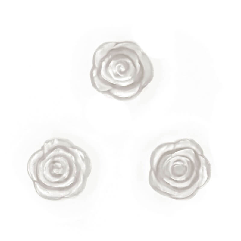 Silicone beads rose 20 mm round buy wholesale pacifier cord teething ring metallic pearl white