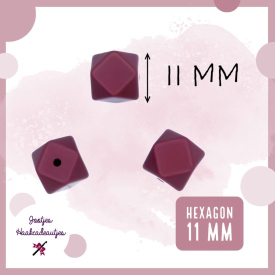Siliconen kralen hexagon 11 mm groothandel bpa vrij speenkoord bijtring