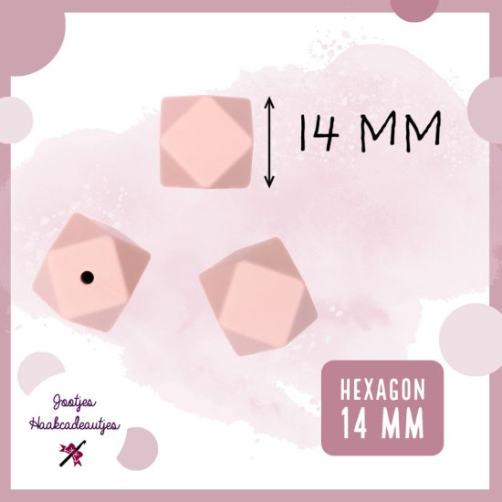 Siliconen kralen hexagon 14 mm groothandel bpa vrij speenkoord bijtring
