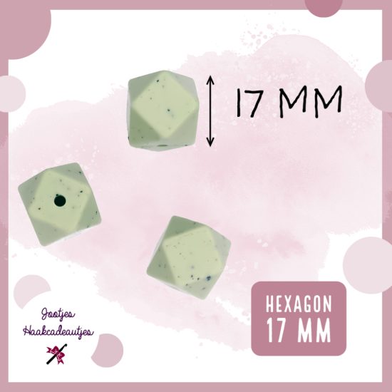 Siliconen kralen hexagon 17 mm groothandel inkopen speenkoord bijtring