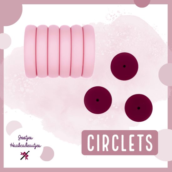 Siliconen kralen Circlets plat en rond 25 mm bpa vrij groothandel
