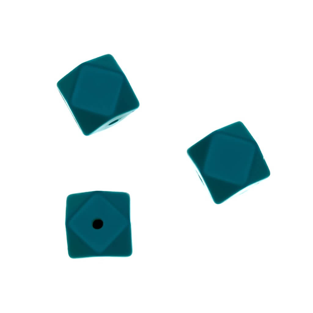 Siliconen kralen groothandel baby veilig dark teal hexagon bpa vrij