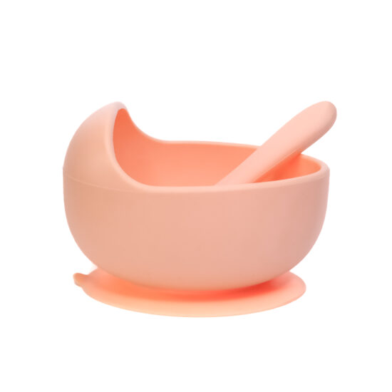 Kom en lepel LittleJo Kinderservies Perzik Groothandel Baby accessoires Perzik