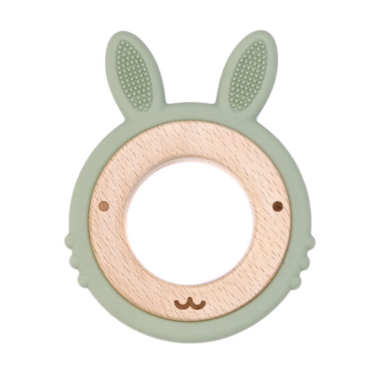 Siliconen bijtring konijn groothandel baby accessoires littlejo little jo licht tijm