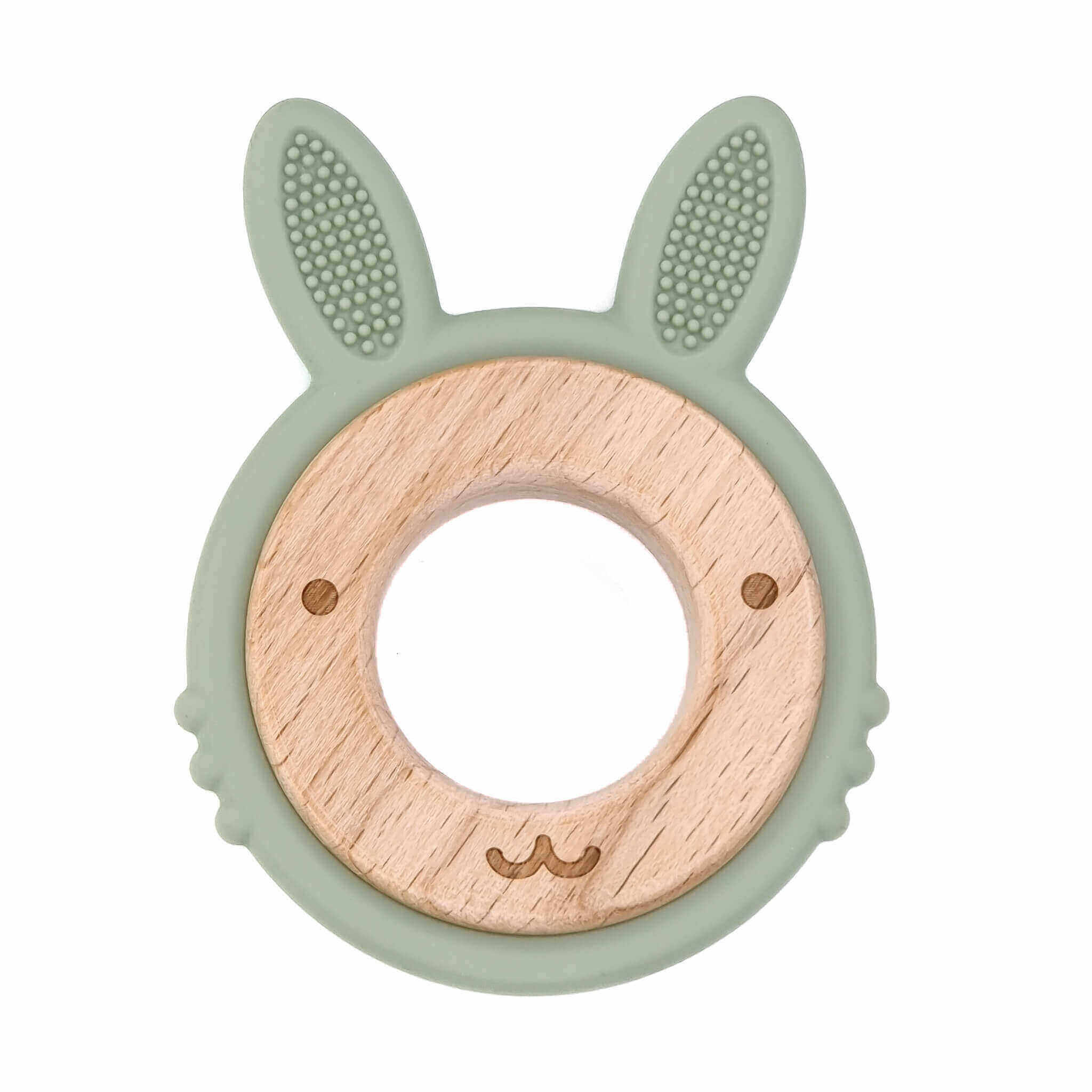 Siliconen bijtring konijn groothandel baby accessoires littlejo little jo licht tijm bpa vrij