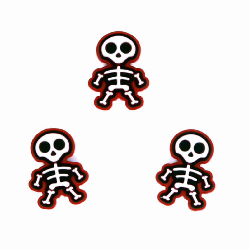 Silicone bead halloween skeleton light powder red wholesale bpa free