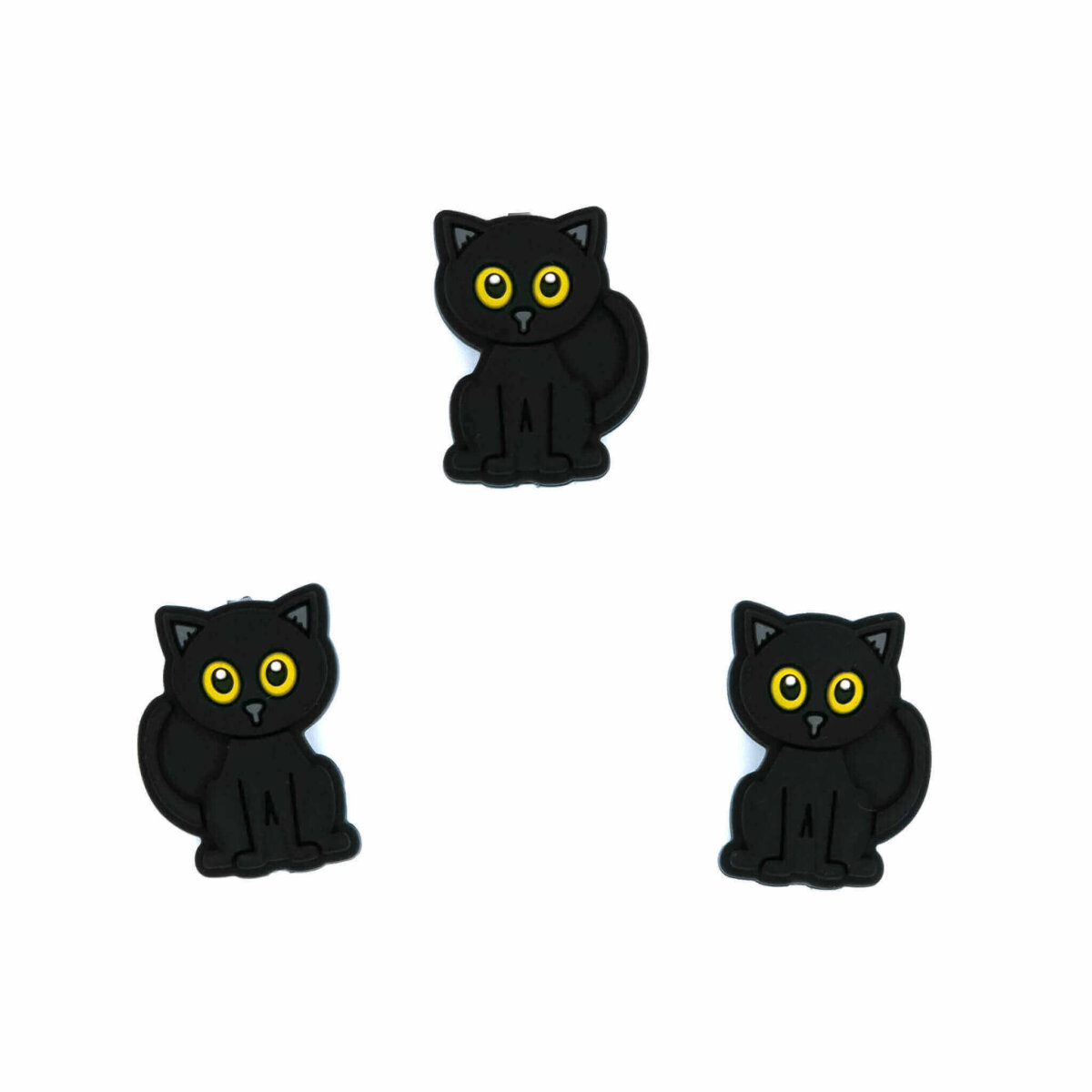 Anneau de dentition pour tétine avec perles en silicone, chat noir, animal d'halloween