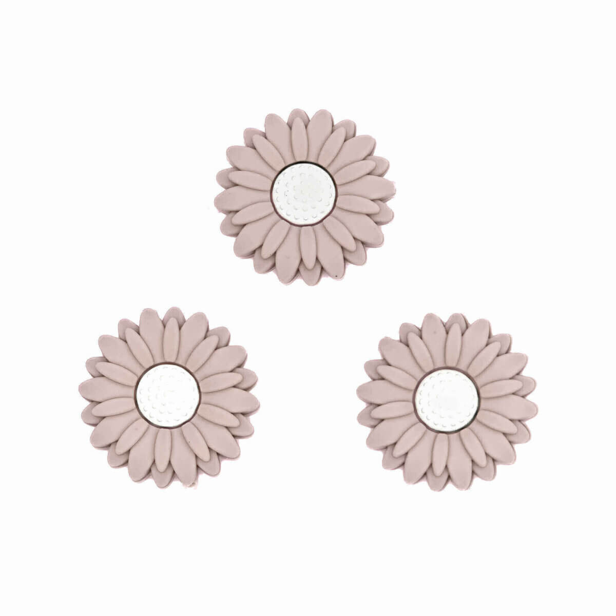 Silikonperlen Gänseblümchen taupe Kokosnuss Schnuller Schnur Beißring Blume Großhandel