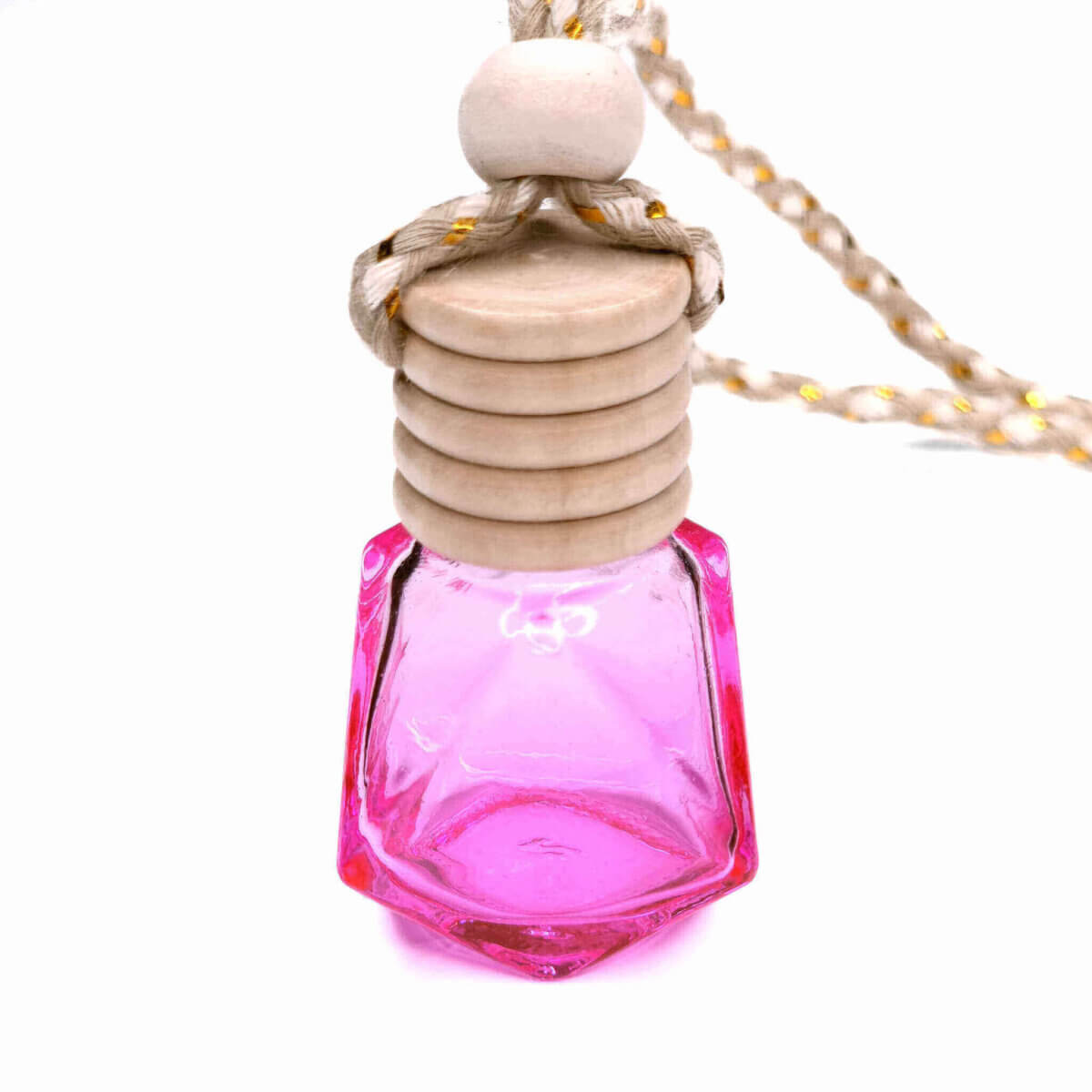 Auto Parfüm Diffusor Flasche Duft Anhänger Silikonperlen DIY Lufterfrischer rosa seitwärts