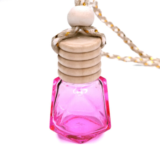 Auto parfum diffuser fles geur hanger siliconen kralen DIY luchtverfrisser roze zijwaarts