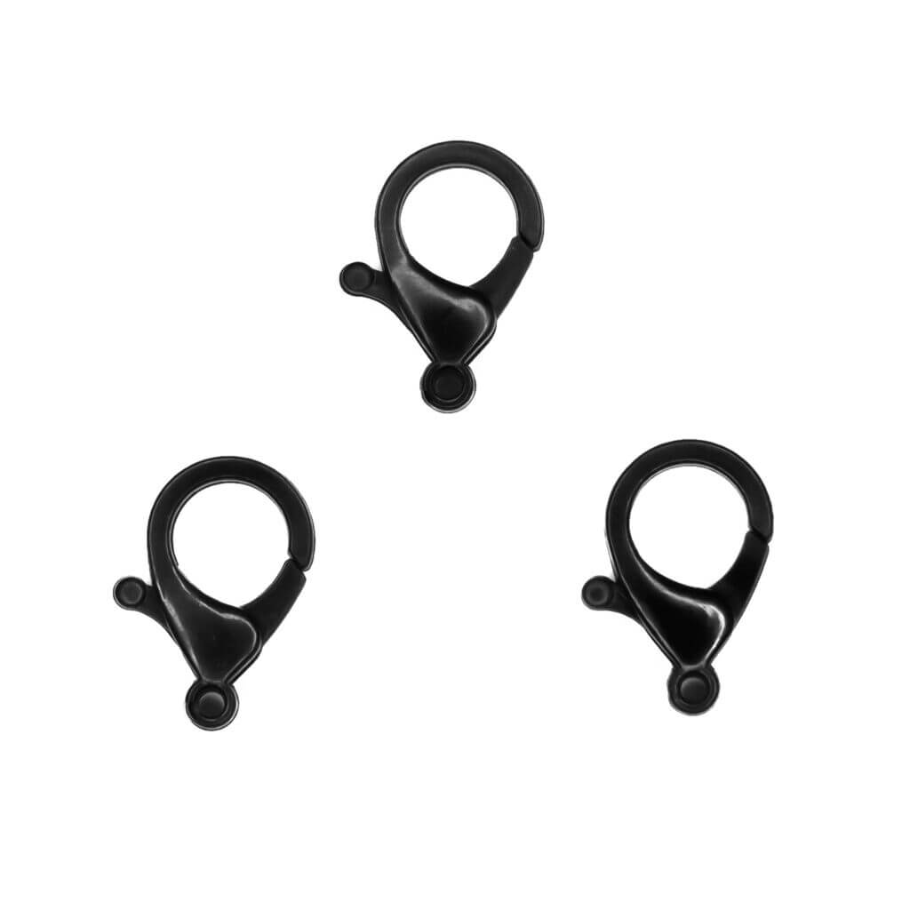 Kunststof musketonhaak sleutelhanger tassenhanger klein 25 x 20 mm groothandel siliconen kralen