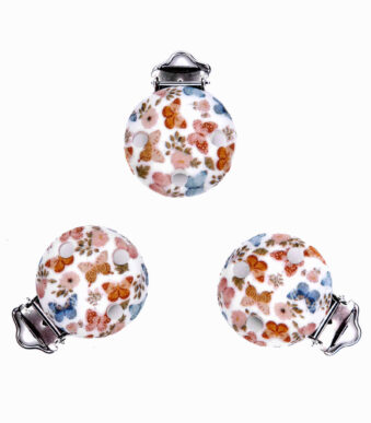 Speenclip siliconen boho butterfly print vlinder groothandel bpa vrij speenkoord wagenspanner bijtring exclusief 3 stuks