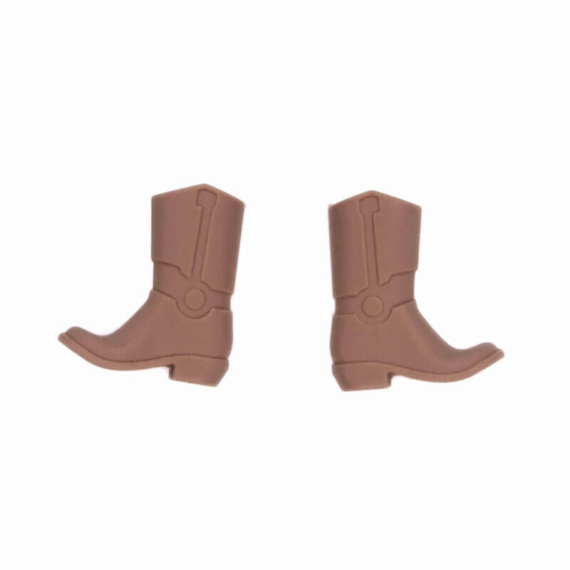 Siliconen kralen cowboy boots laarzen paard rijden groothandel bpa vrij milk chocolate