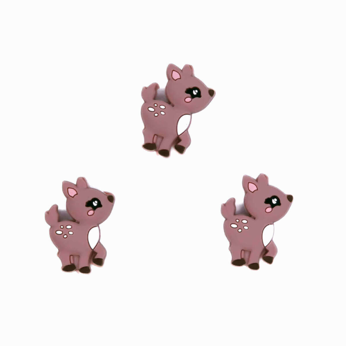 Anneau de dentition en silicone rose foncé pour tétine poignée de landau bpa free