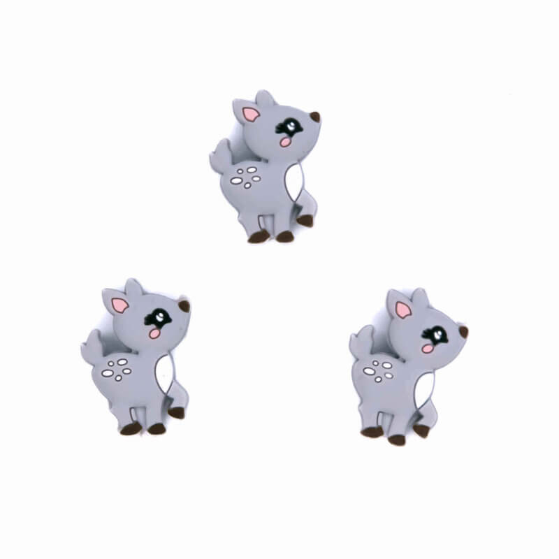 Silicone beads deer light gray wholesale pacifier cord teething ring pram handle bpa free