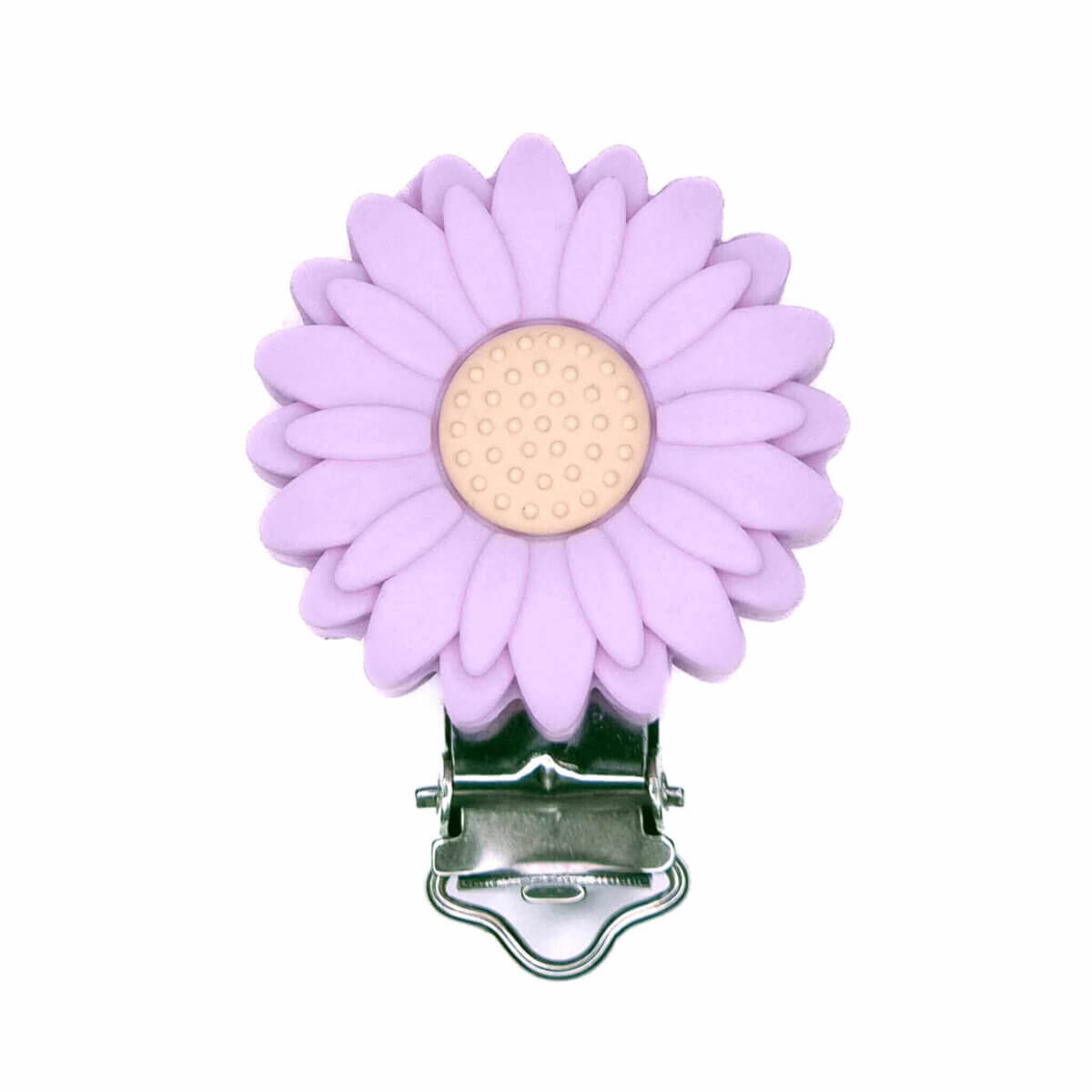 Schnullerclip Silikon Gänseblümchen Großhandel bpa frei Schnuller Schnur Kinderwagen Schnur Beißring Pulver lila