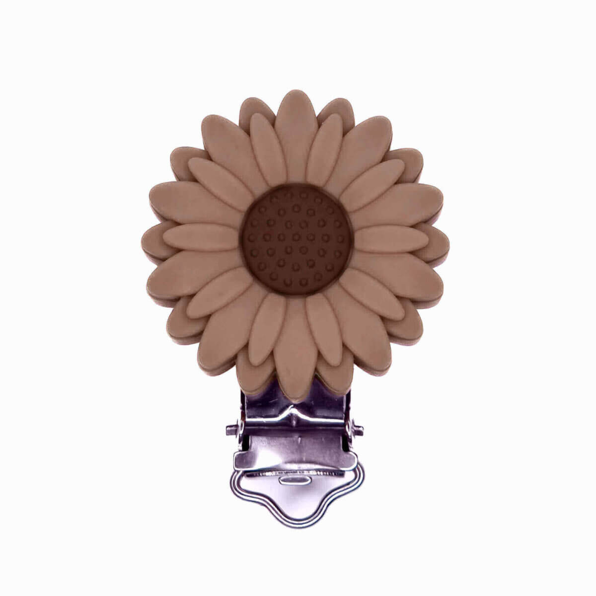 Attache-sucette silicone daisy flower wholesale bpa free dummy cordon pram string anneau de dentition milk chocolate