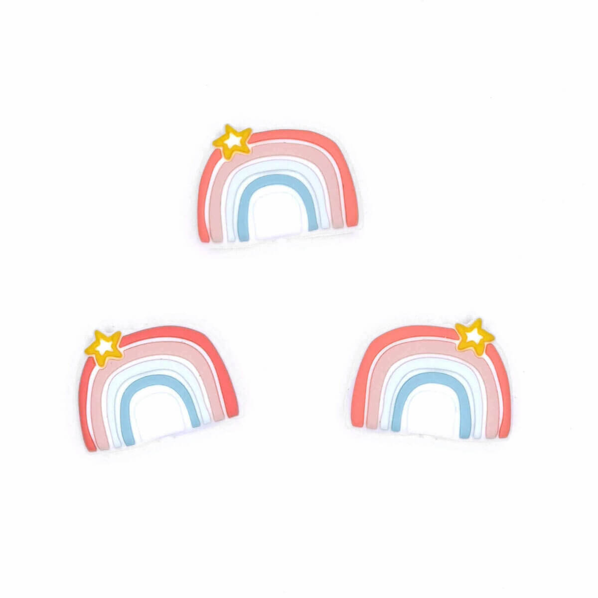 Silicone beads rainbow boho pacifier cord teething ring wholesale bpa free