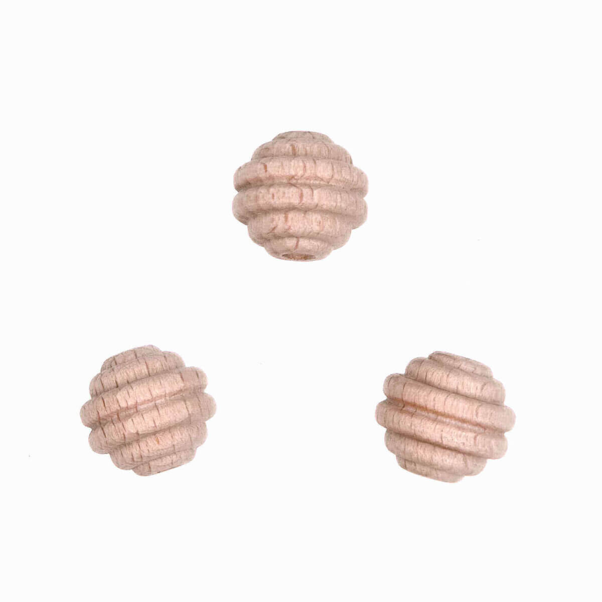 Anneau de dentition en bois de hêtre nid d'abeille 16 mm anneau de dentition wholesale beads