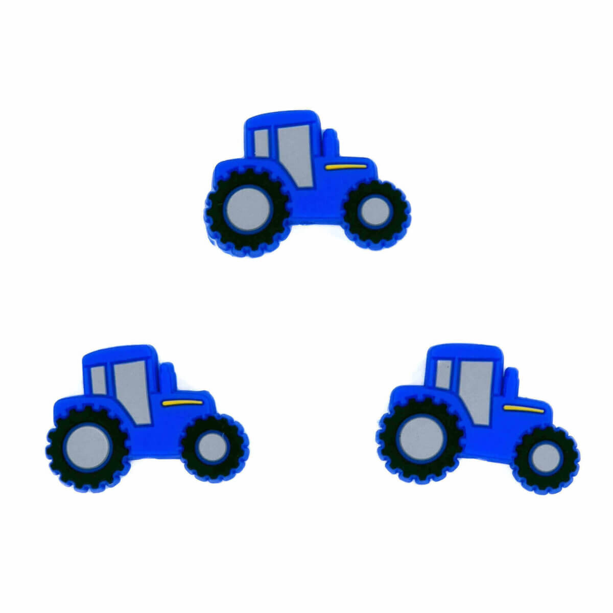 Siliconen kralen tractor blauw speenkoord bijtring tassenhanger sleutelhanger groothandel bpa vrij