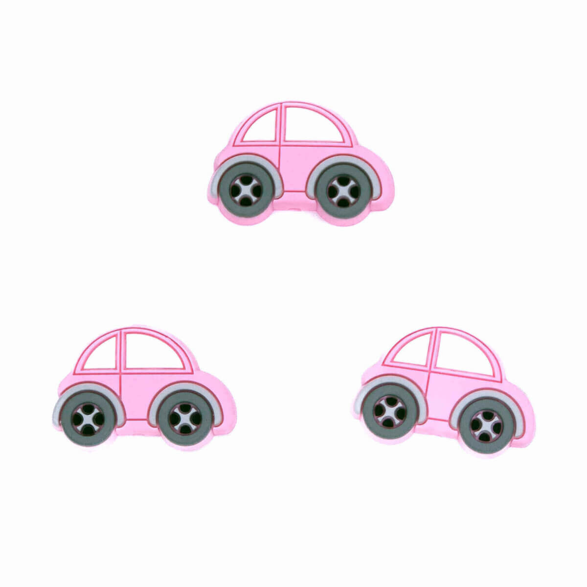 Siliconen kralen bijtring speenkoord auto baby roze bpa vrij