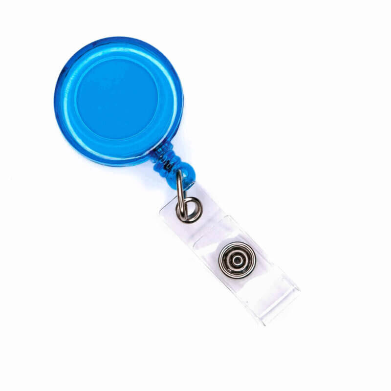 Badge badge holder reel holder drawstring silicone beads royal blue sky blue transparent
