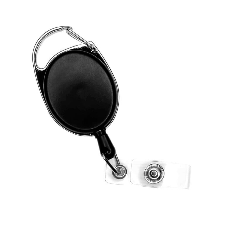 Badge badge holder reel holder drawstring silicone beads solid care black