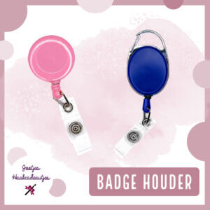Badge houder badge reel trek koord rijgbaar siliconen kralen