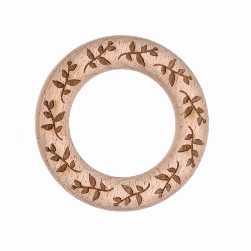 Gegraveerde kralen laseren ring met merk leaves 5,5 cm groothandel groothandel graveren op maat