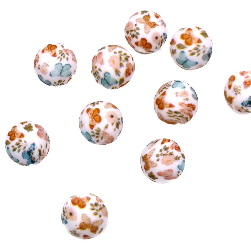 Siliconen kralen boho butterfly groothandel exclusief speenkoord bijtring
