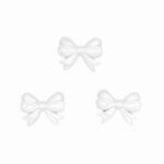 Silicone beads bpa free Metallic Pearl white bow wholesale pacifier cord teething ring