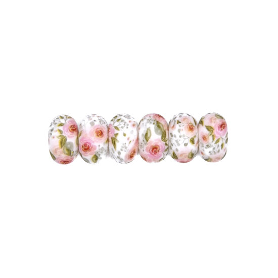 Siliconen kralen groothandel bpa vrij Pink Roses Print Speenkoord Wagenspanner