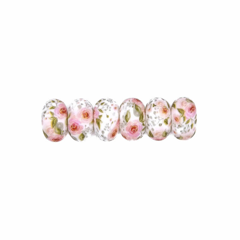 Silikonperlen Großhandel bpa frei Pink Roses Print Schnuller Lanyard Schnuller Schnur