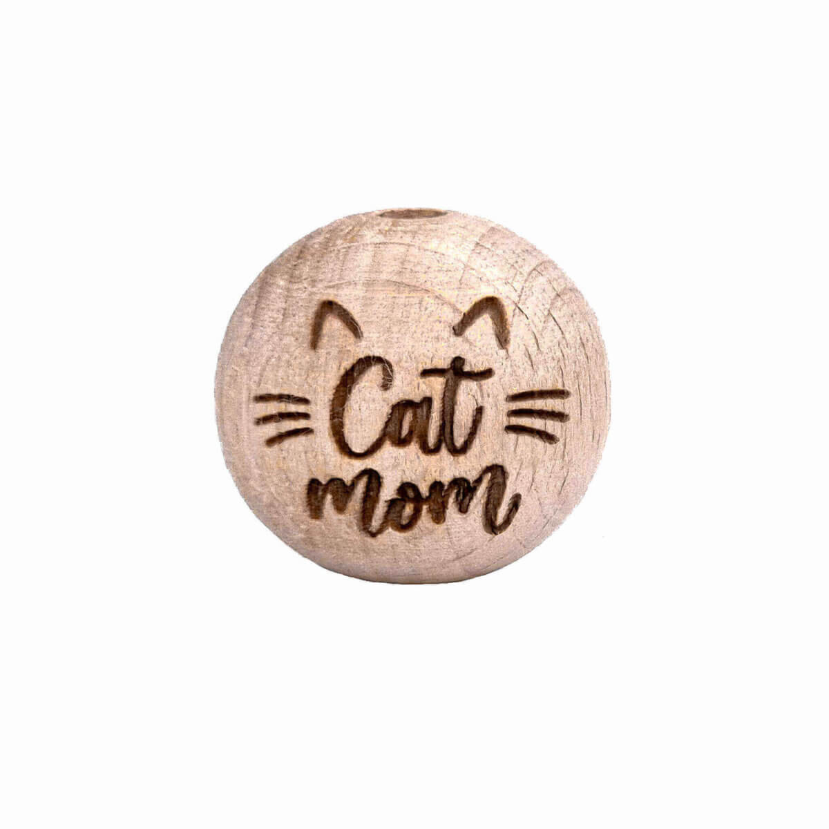 Houten kralen gelaserd cat mom brandits laser groothandel speenkoord bijtring