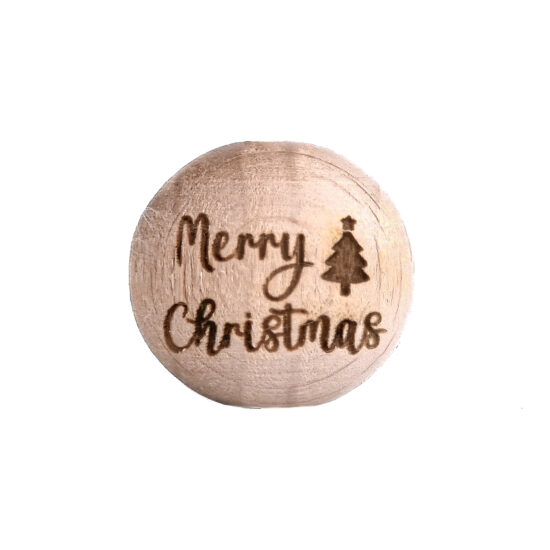 Houten kralen gelaserd merry christmas brandits laser groothandel speenkoord bijtring