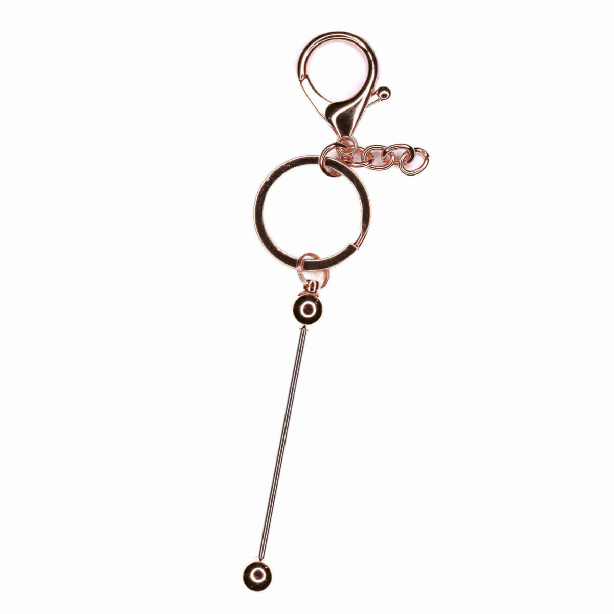 Porte-clefs perles de silicone en forme de rangées de cuivre grossiste sans bpa