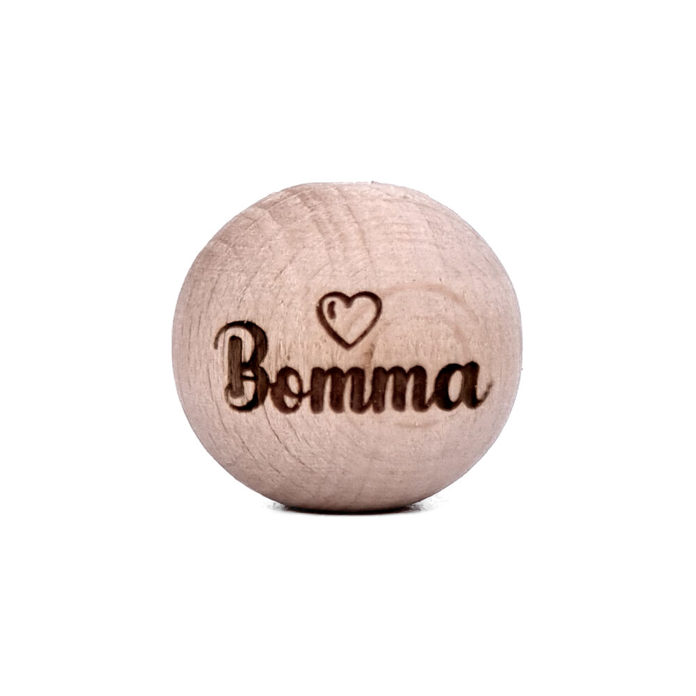 Houten kralen gegraveerd gelaserd bomma laser groothandel speenkoord bijtring