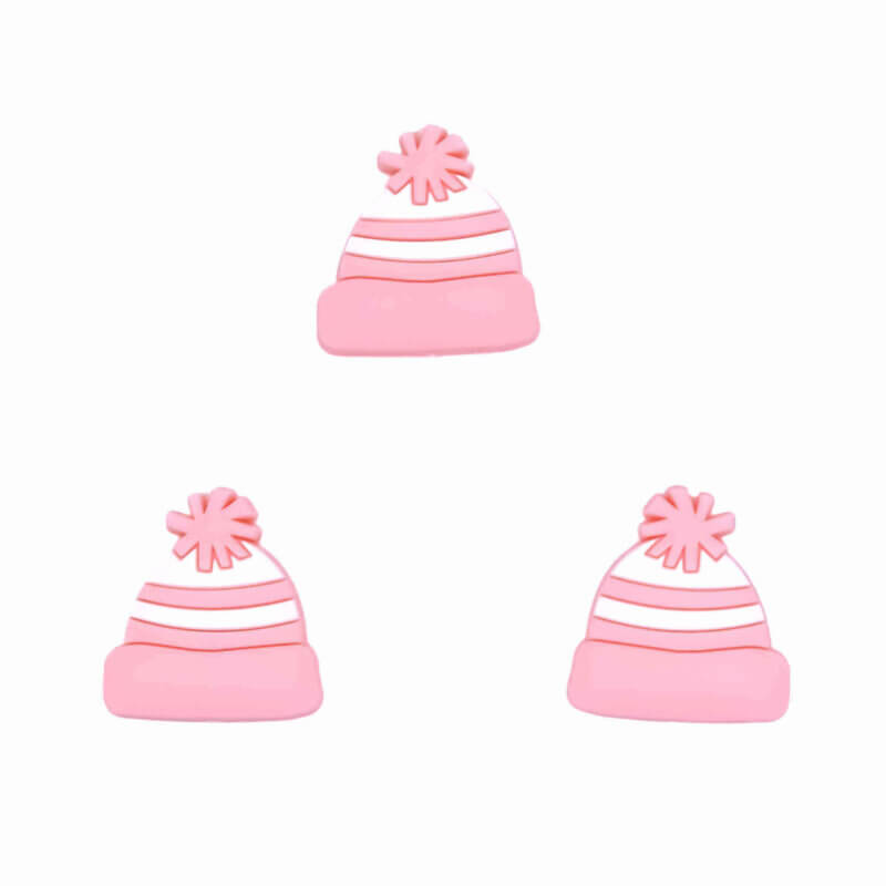 Perles en silicone - Chapeau - Rose pêche