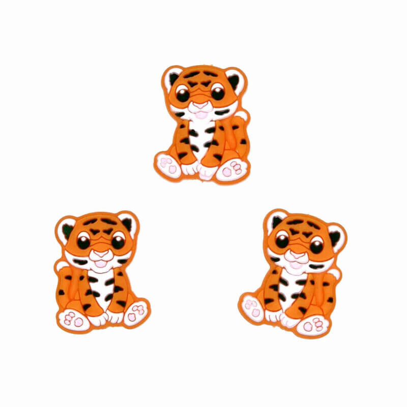 Silikonperlen - Tiger Orange