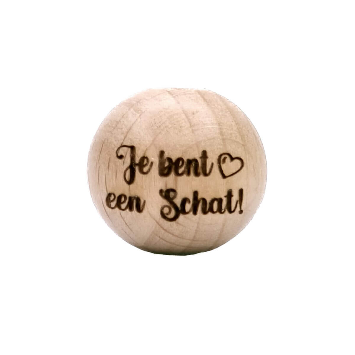 <ul> <li>Wooden beads 20 mm engraved with text You are a Treasure!</li> <li>Hole from top to bottom</li> <li>High quality baby safe beech wood</li> <li>Safe according to EN-71 and free of formaldehyde</li>
</ul> Jootjes Haakcadeautjes