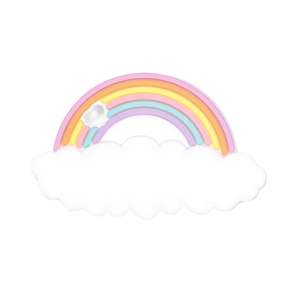 Siliconen bijtring regenboog wolk baby veilig kraam cadeau