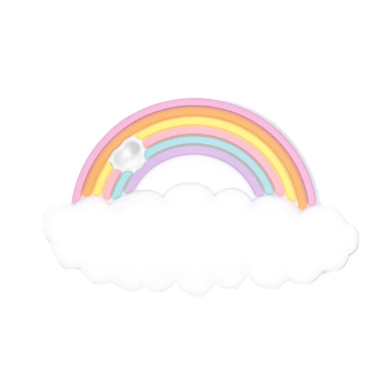Siliconen bijtring regenboog wolk baby veilig kraam cadeau