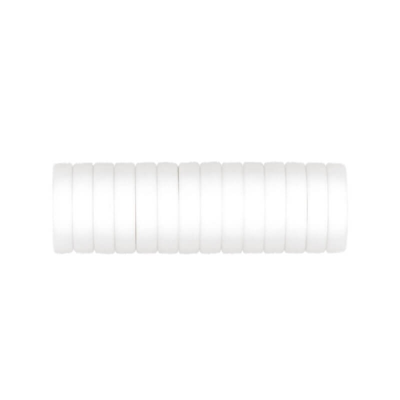 Siliconen kralen - Mini Circlet - 14 x 3 mm - Wit